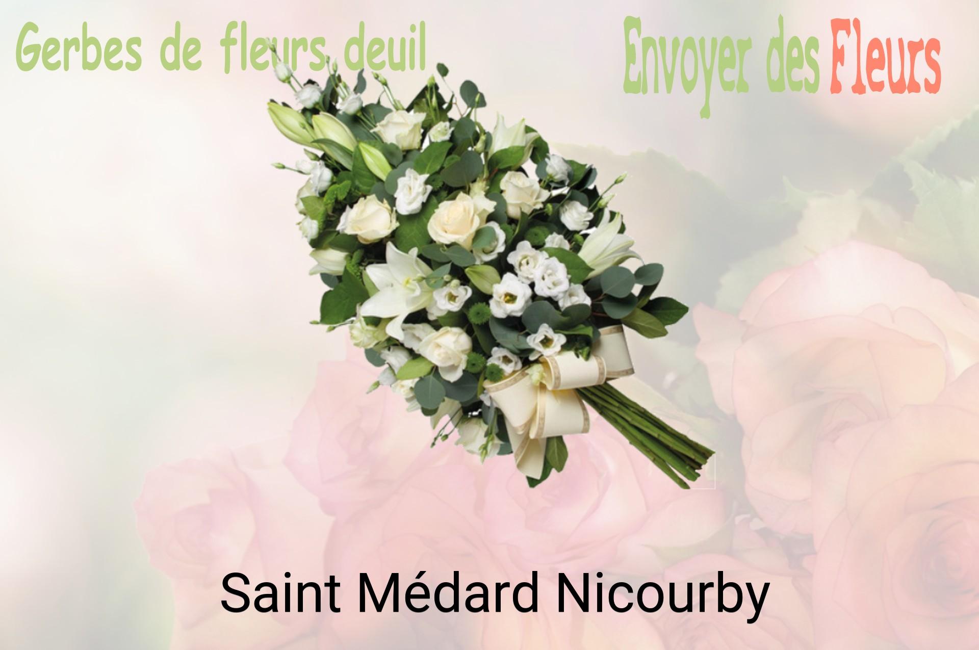 Gerbe de fleurs de deuil livrée à Saint-Médard-Nicourby